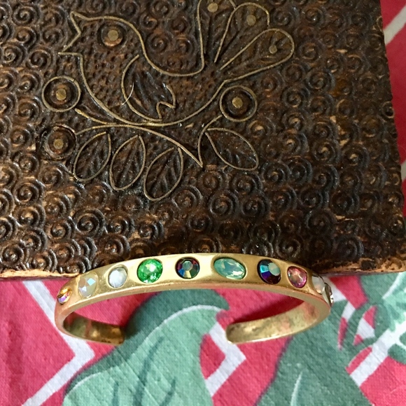 J. Crew Multi Color Rhinestone Bangle Bracelet - Picture 6 of 7